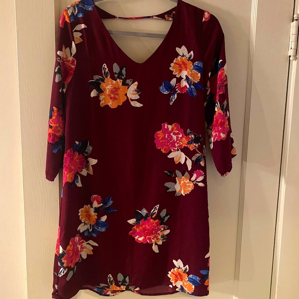 Women's Floral Mini Dress (long-sleeved) Size M